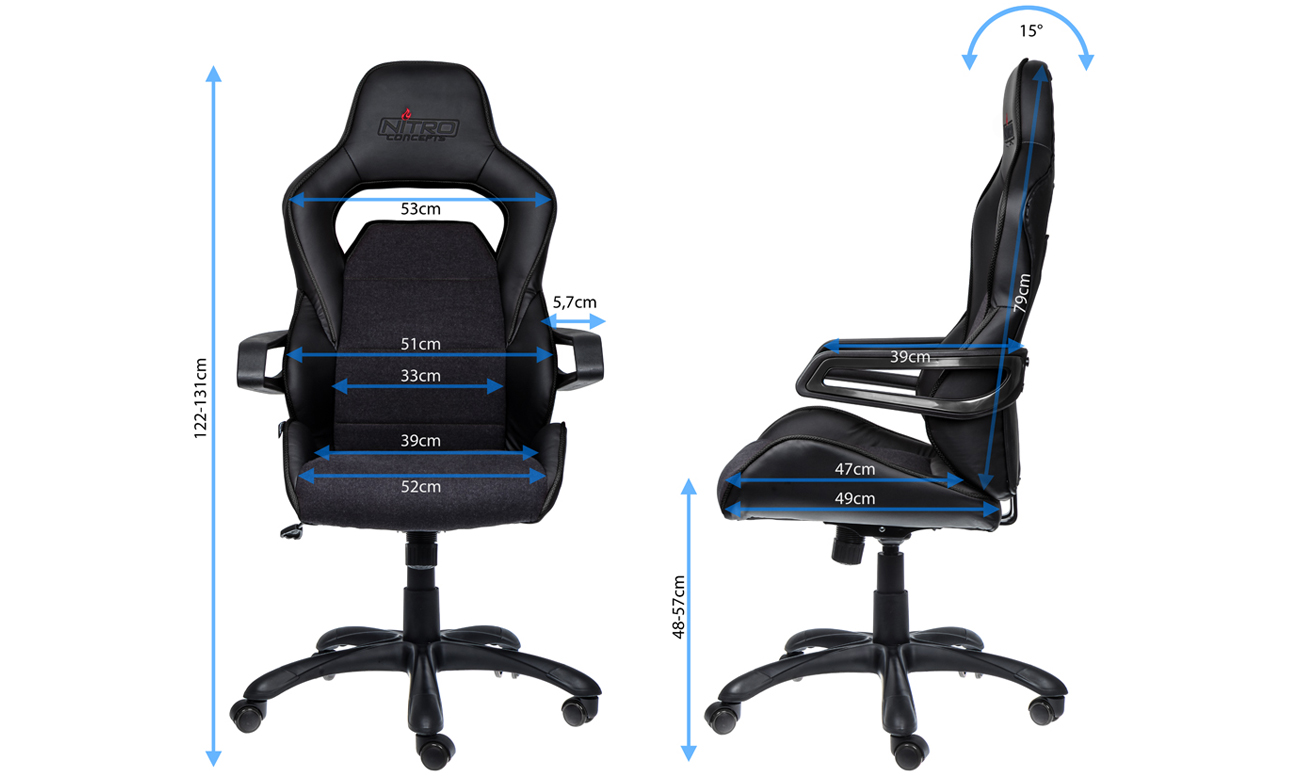 Nitro Concepts E220 Evo Gaming Wymiary