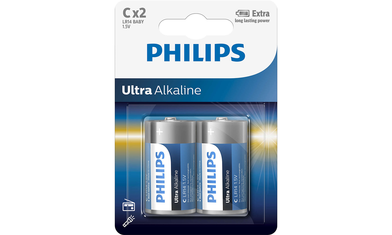 Baterie alkaliczne Philips Ultra Alkaline C 2 szt.