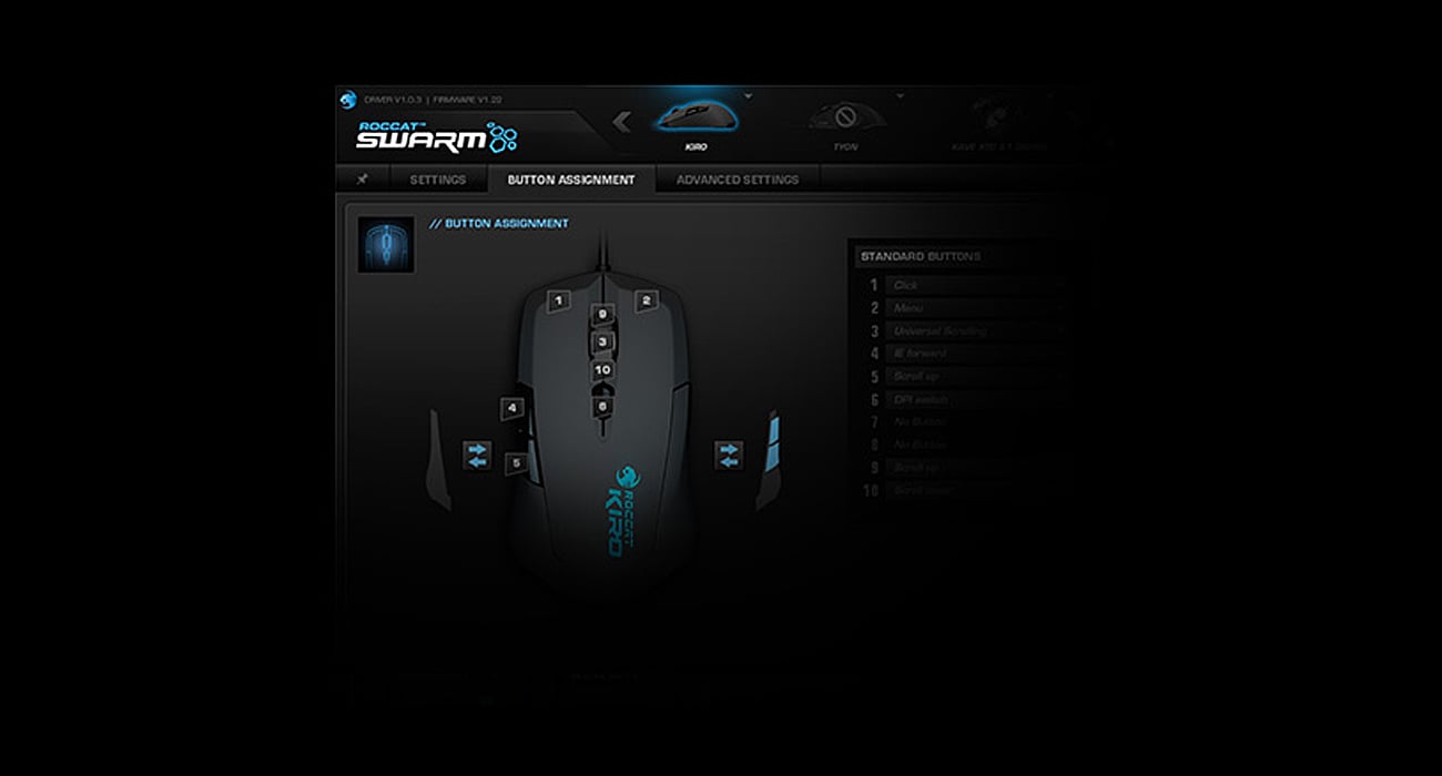 Mysz Roccat Kiro Modular Ambidextrous - ROCCAT SWARM