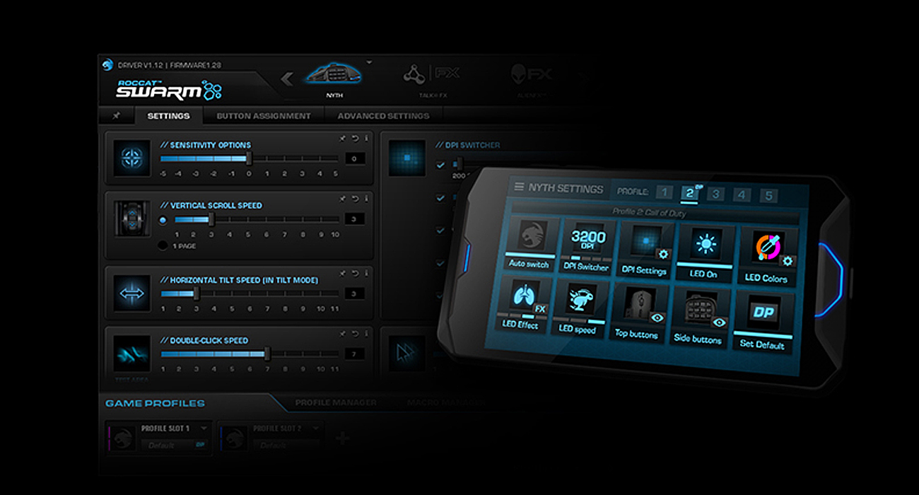 ROCCAT® NYTH Modułowa mysz dla graczy MMO - oprogramoawnie ROCCAT® SWARM