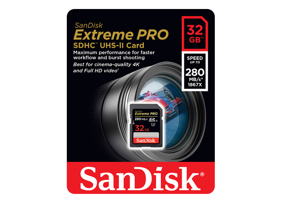 sandisk 32GB SDHC Extreme Pro 280/250MB/s UHS-II (U3)