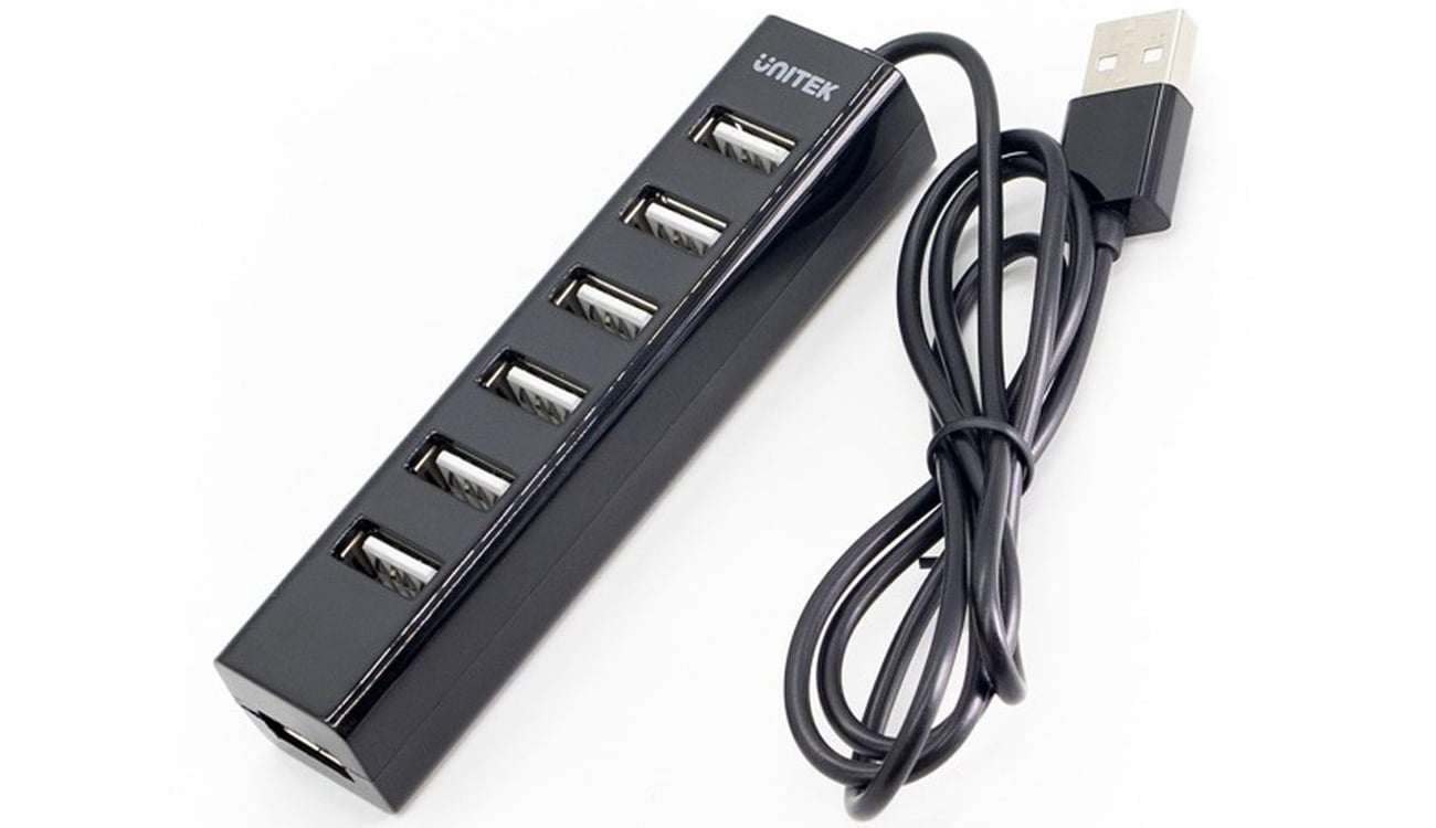 Hub USB 2.0 Unitek Y-2160 Dostęp do siedmiu dodatkowych portów