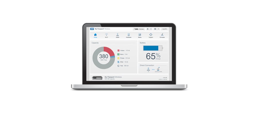 Dysk WD My Passport Wireless 2TB zarządzanie