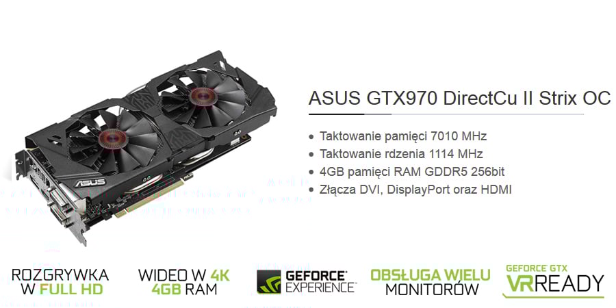 Komputer Tesla GS-500 - karta graficzna ASUS GTX970