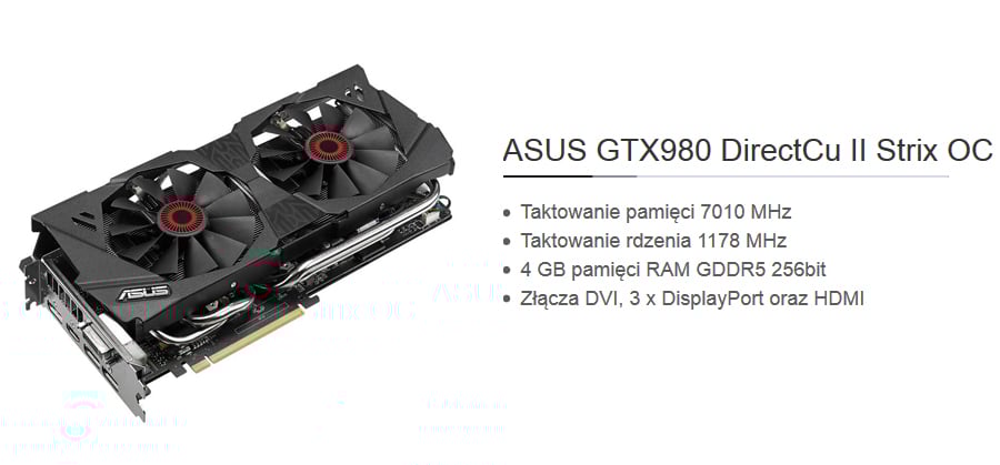 Komputer Tesla GB-500 - karta ASUS GTX980