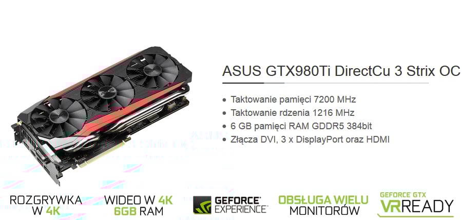 Komputer Tesla GR-500 - karta graficzna ASUS GTX980Ti