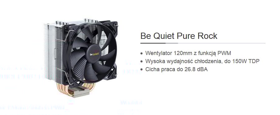 Komputer Tesla GR-500 - chłodzenie procesora Be Quiet