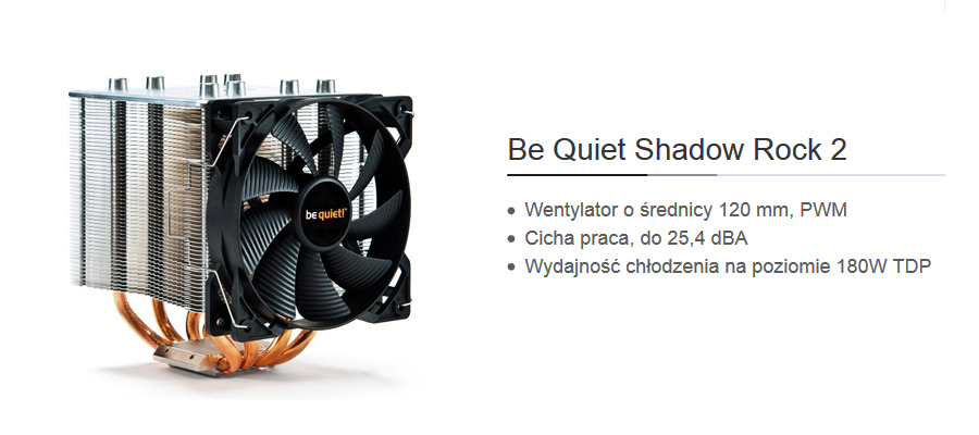 Komputer Tesla IEM - chłodzenie procesora Be Quiet