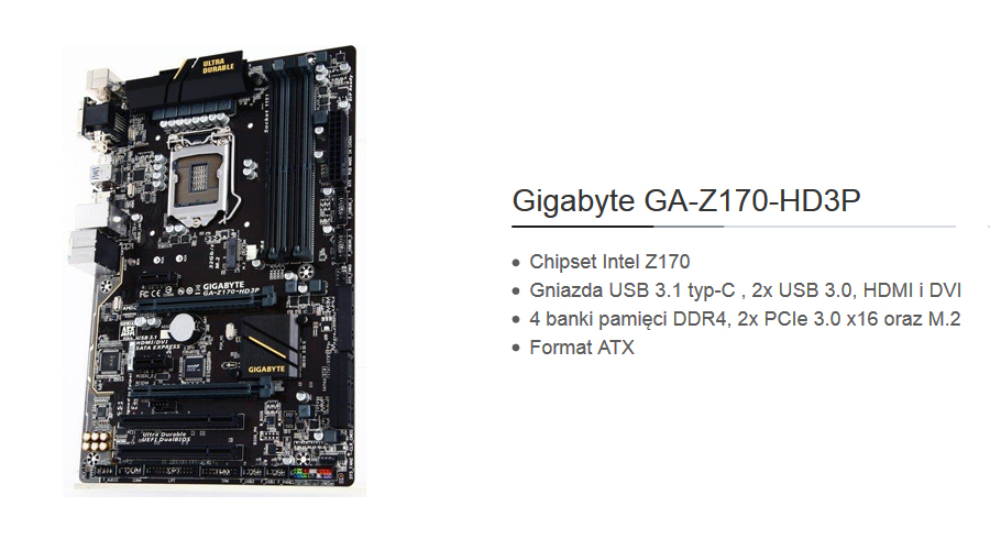 Komputer Tesla IEM - płyta główna Gigabyte