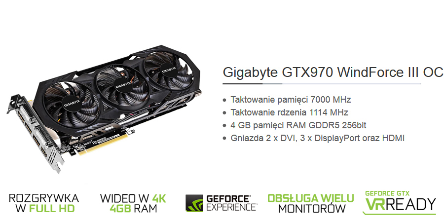 Komputer Tesla GS-500 - karta graficzna GIGABYTE GTX970