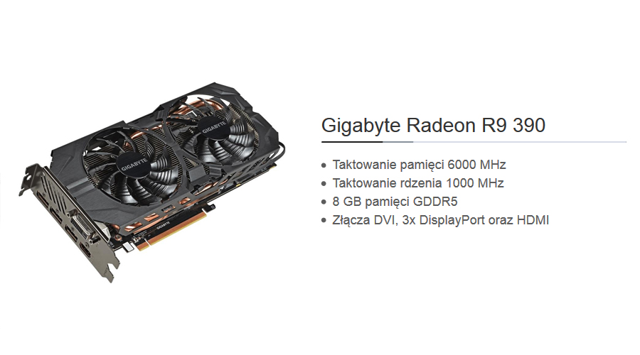 Komputer Tesla GS-500 - karta graficzna Gigabyte Radeon R9 390