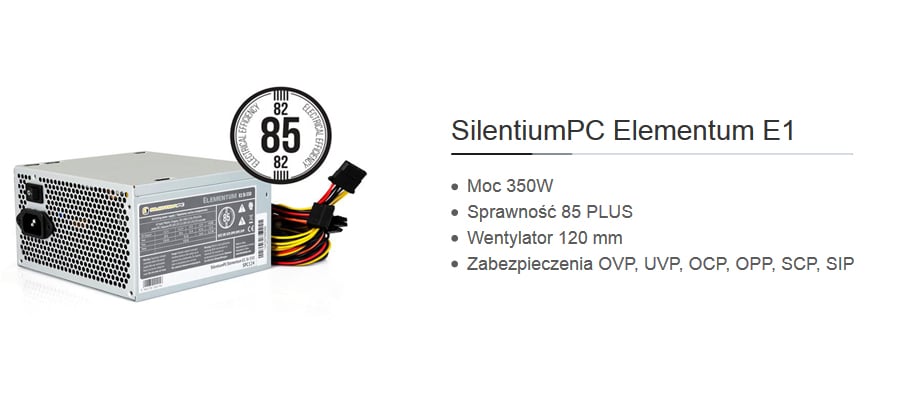 Komputer Vinci OP-300 - zasilacz SilentiumPC