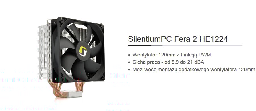Komputer Tesla GS-500 - chłodzenie procesora SilentiumPC