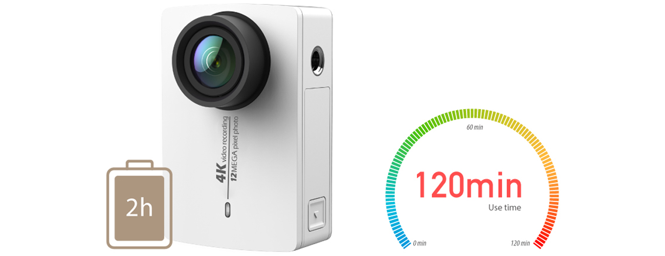 Kamera Xiaoyi Yi Action 2 + Obudowa Bateria o pojemności 1400 mAh
