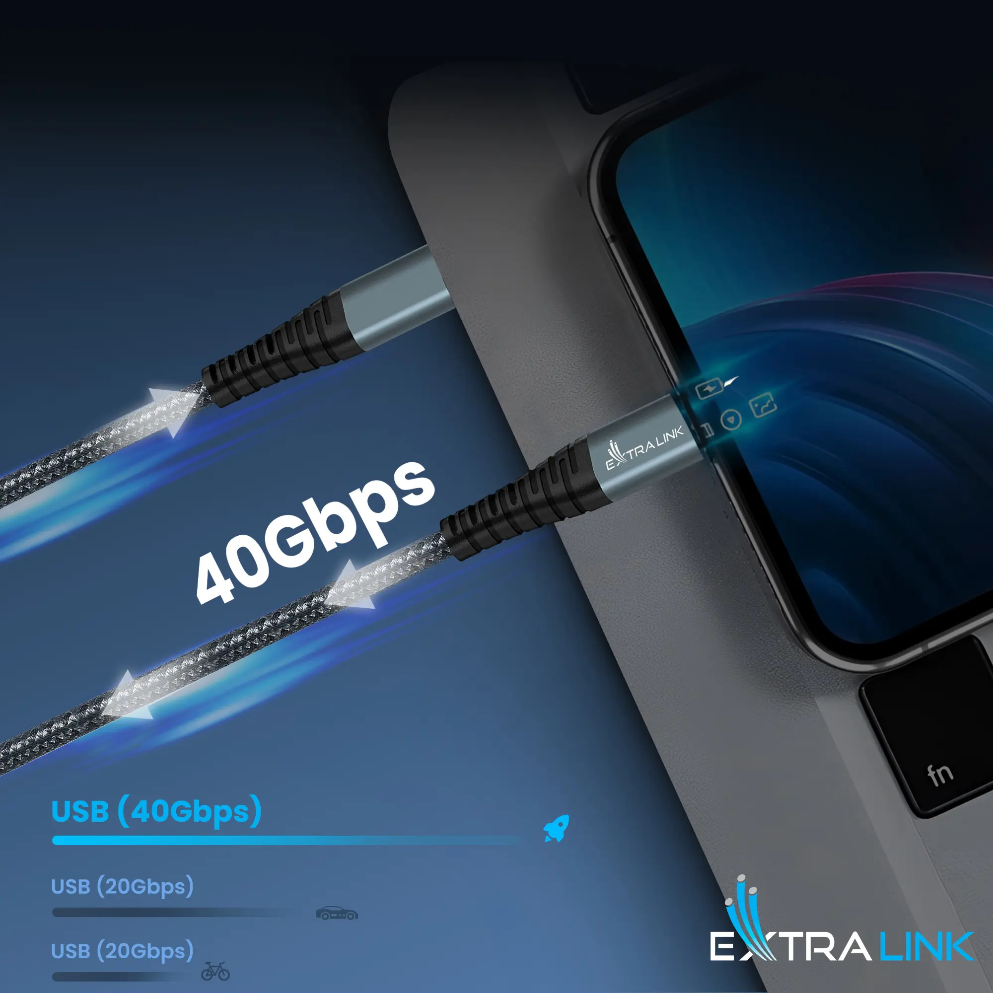 Extralink Smart Life USB Type-C to Lightning Czarny | Kabel USB-C - Lightning | 100cm