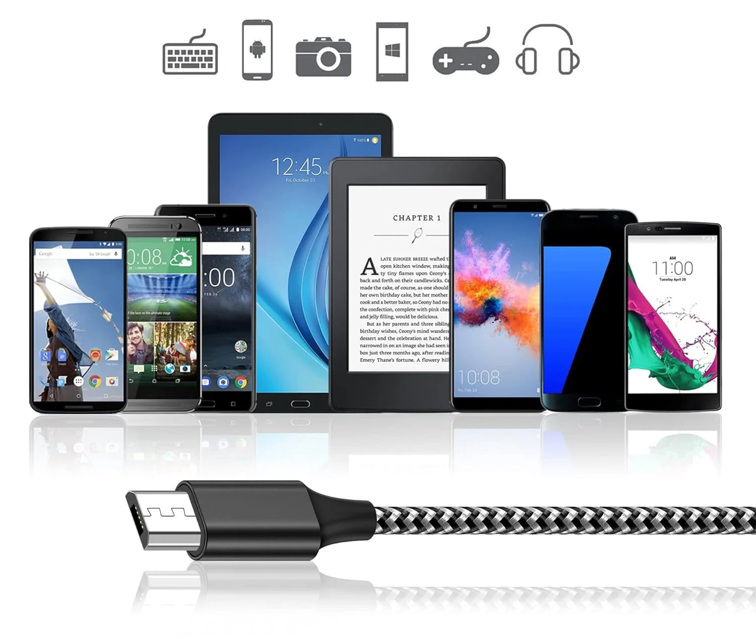 Extralink Smart Life USB Type-A to Micro-USB Czarny | Kabel USB-A - MICRO-USB | 100cm