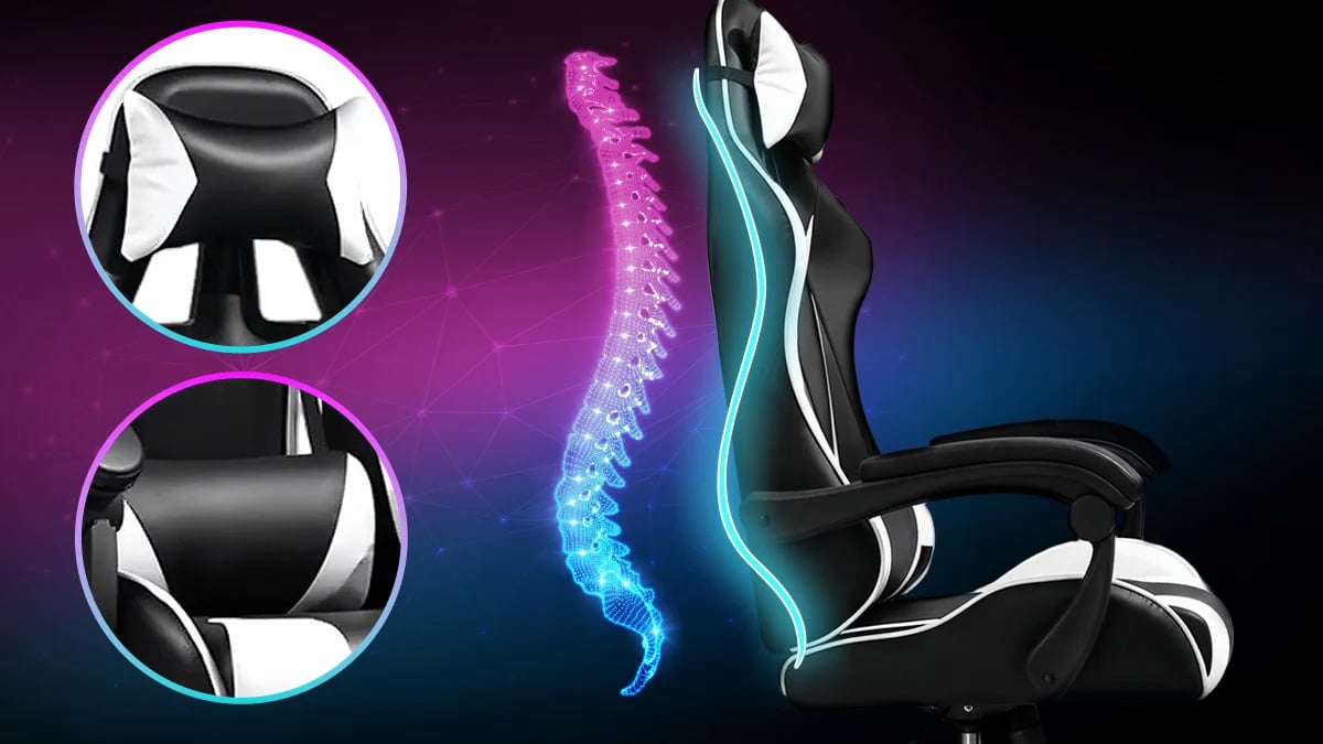 Extralink Gaming | Fotel gamingowy | biurowy, obrotowy, kubełkowy, czarno-biały, G-526