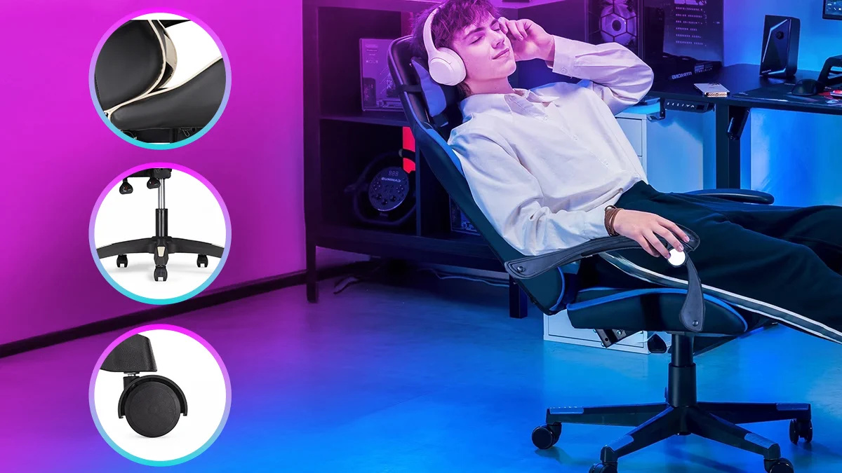 Extralink Gaming | Fotel gamingowy | biurowy, obrotowy, kubełkowy, czarno-biały, G-526