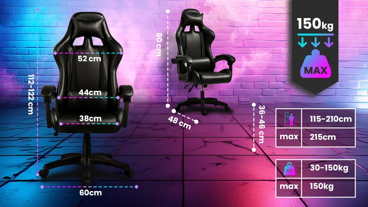 Extralink Gaming | Fotel gamingowy | biurowy, obrotowy, kubełkowy, czarny, G-524