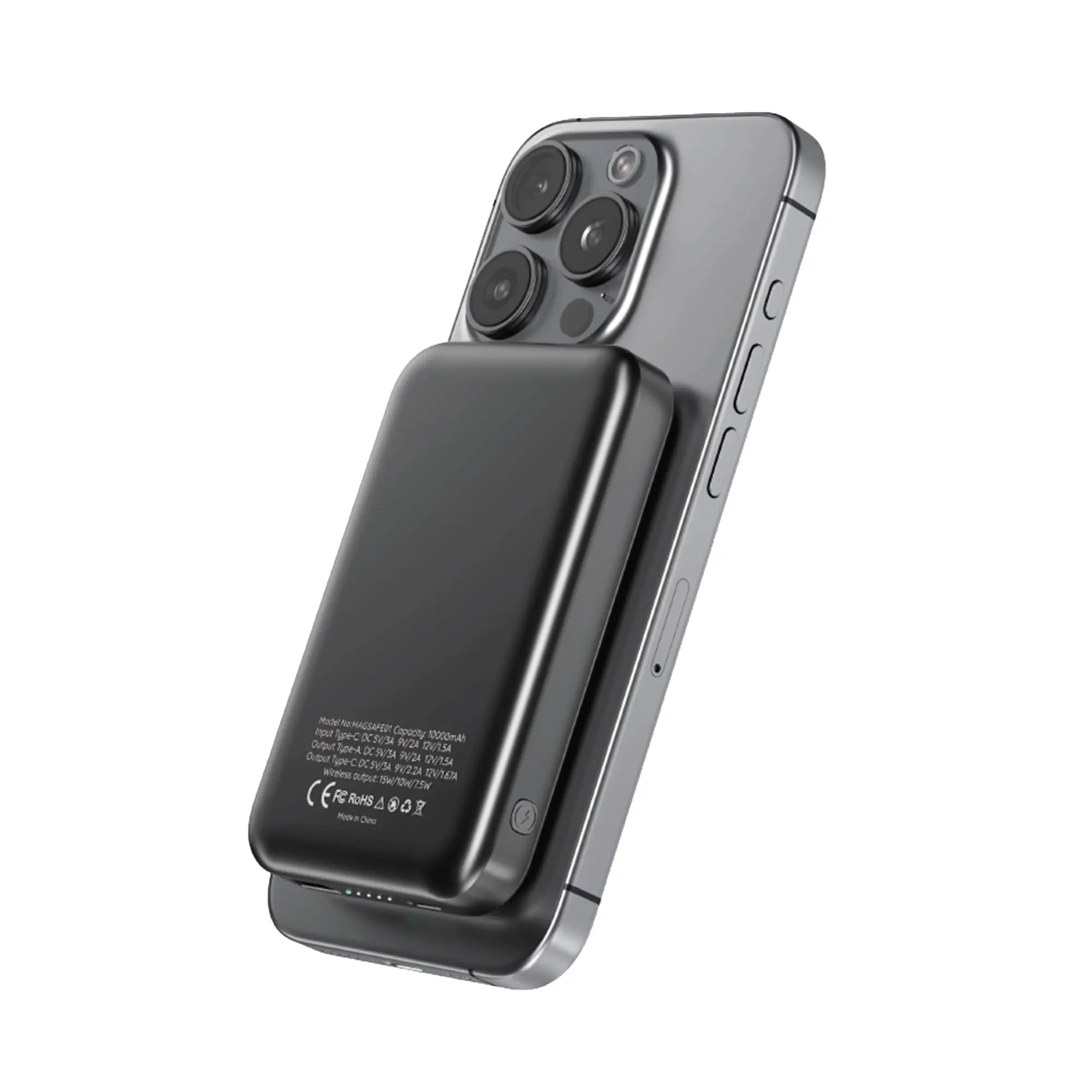 Extralink MagSafe 10000mAh Grafitowy | Powerbank | Power bank, 38.5Wh PD20W+15W USB-C USB-A