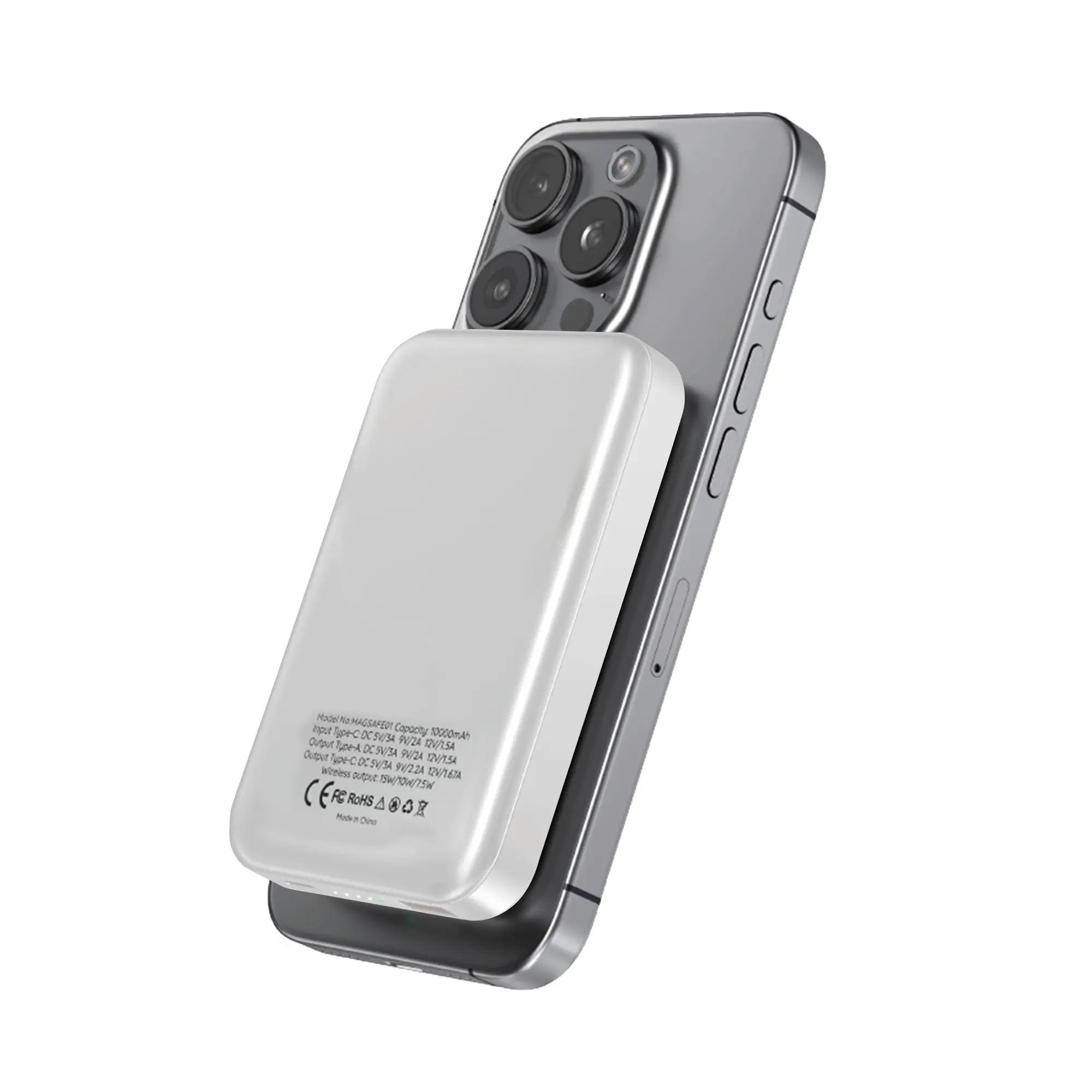 Extralink MagSafe 10000mAh Biały | Powerbank | Power bank, 38.5Wh PD20W+15W USB-C USB-A