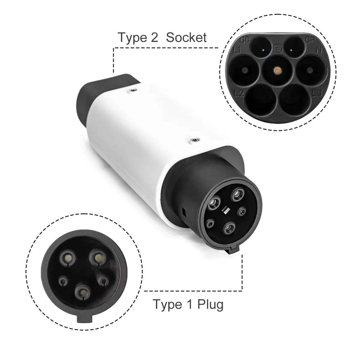 Extralink EV Charging Adapter Typ 2 EU do Typ 1 US | Adapter ładowarki samochodu elektrycznego | 32A 7,4KW