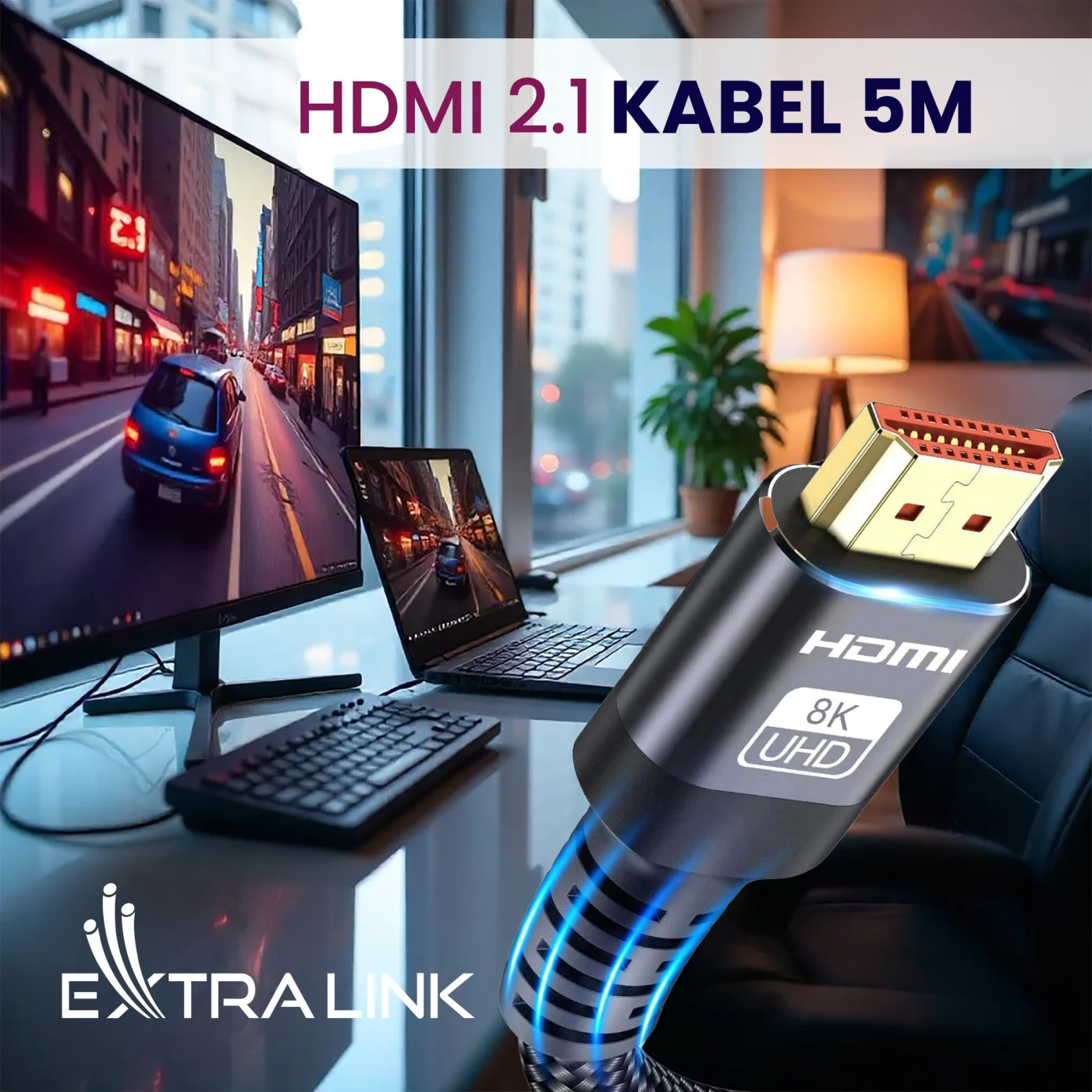Extralink | Kabel HDMI 2.1 | 8K HDR 5m