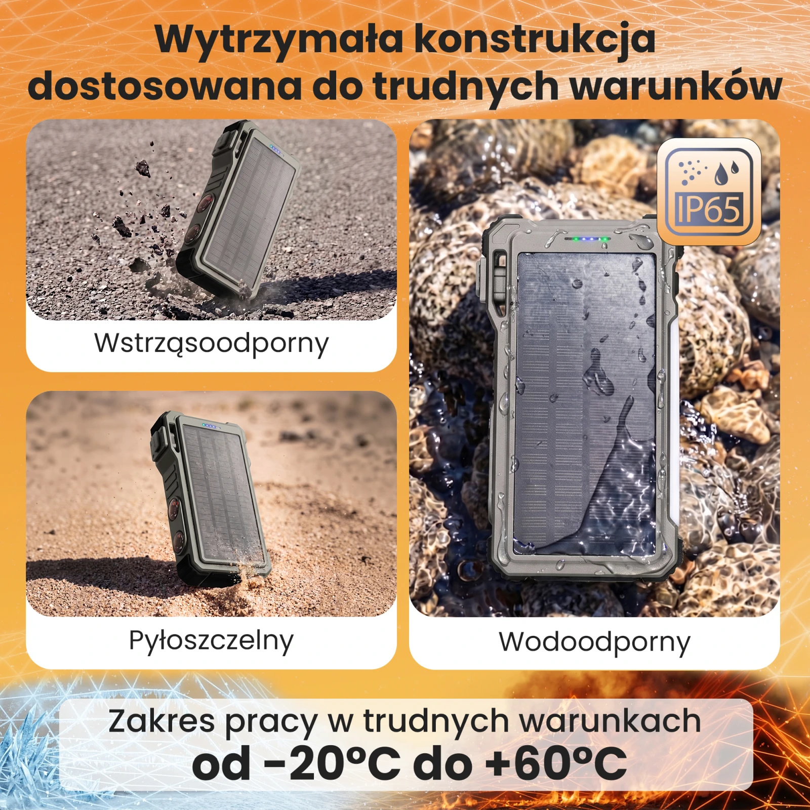 Extralink | Powerbank solarny | 12000mAh, jump starter, 1500A, lampa, latarka
