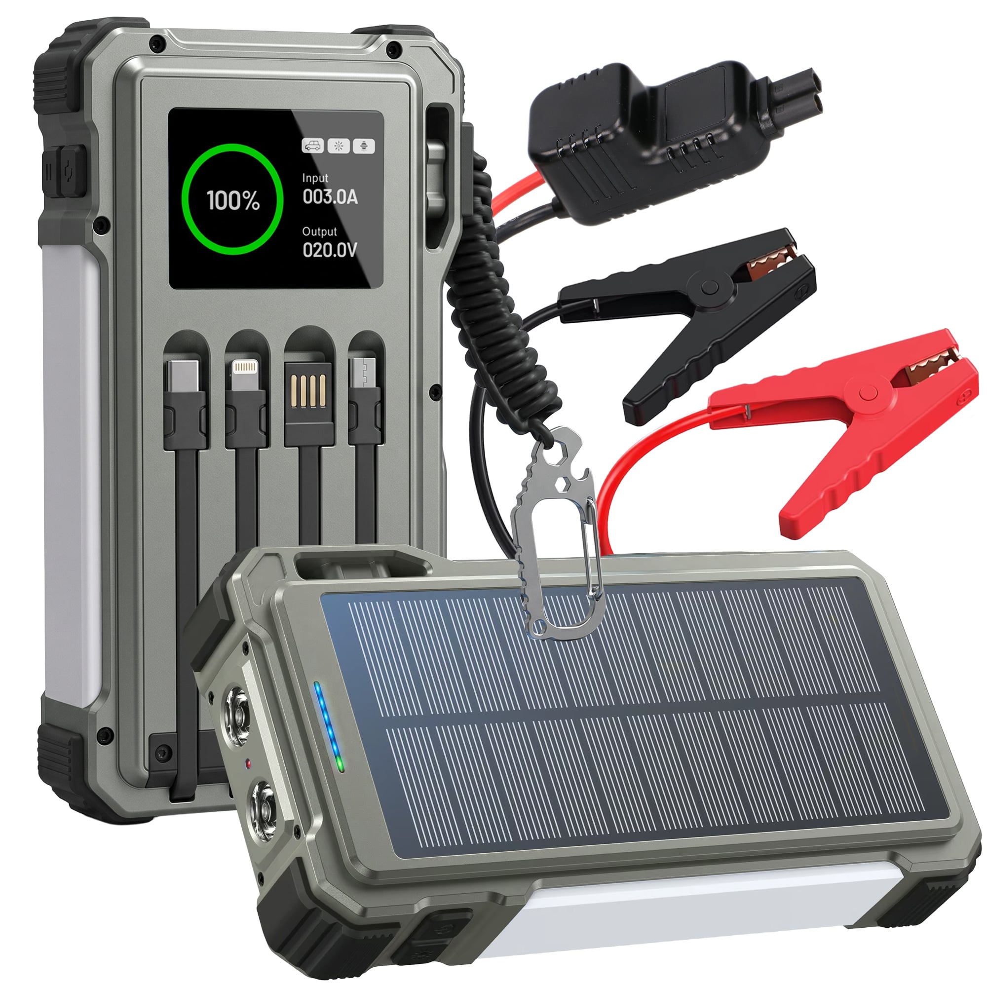Extralink | Powerbank solarny | 12000mAh, jump starter, 1500A, lampa, latarka