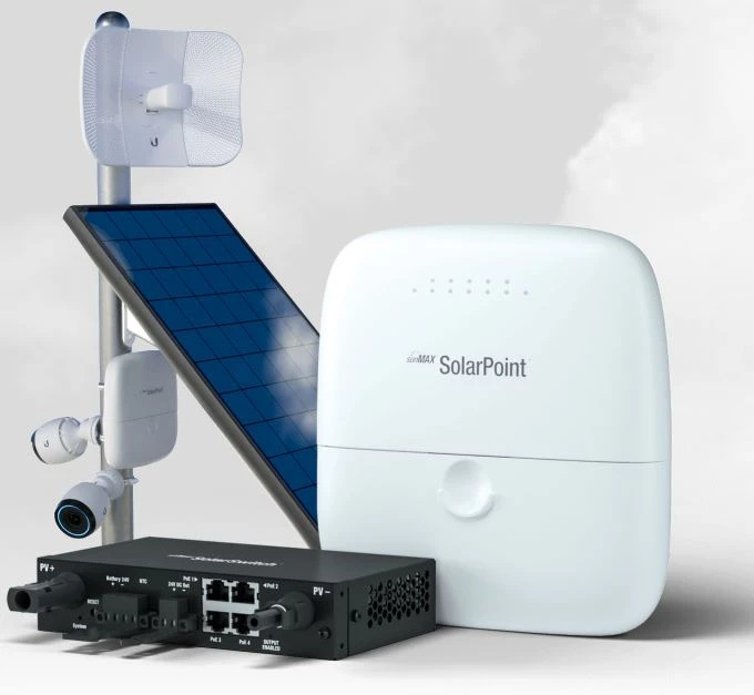 Ubiquiti SM-SP-40 | Switch | SUNMAX SolarPoint, 4x 24V PoE 100Mb/s, DC Output 40W