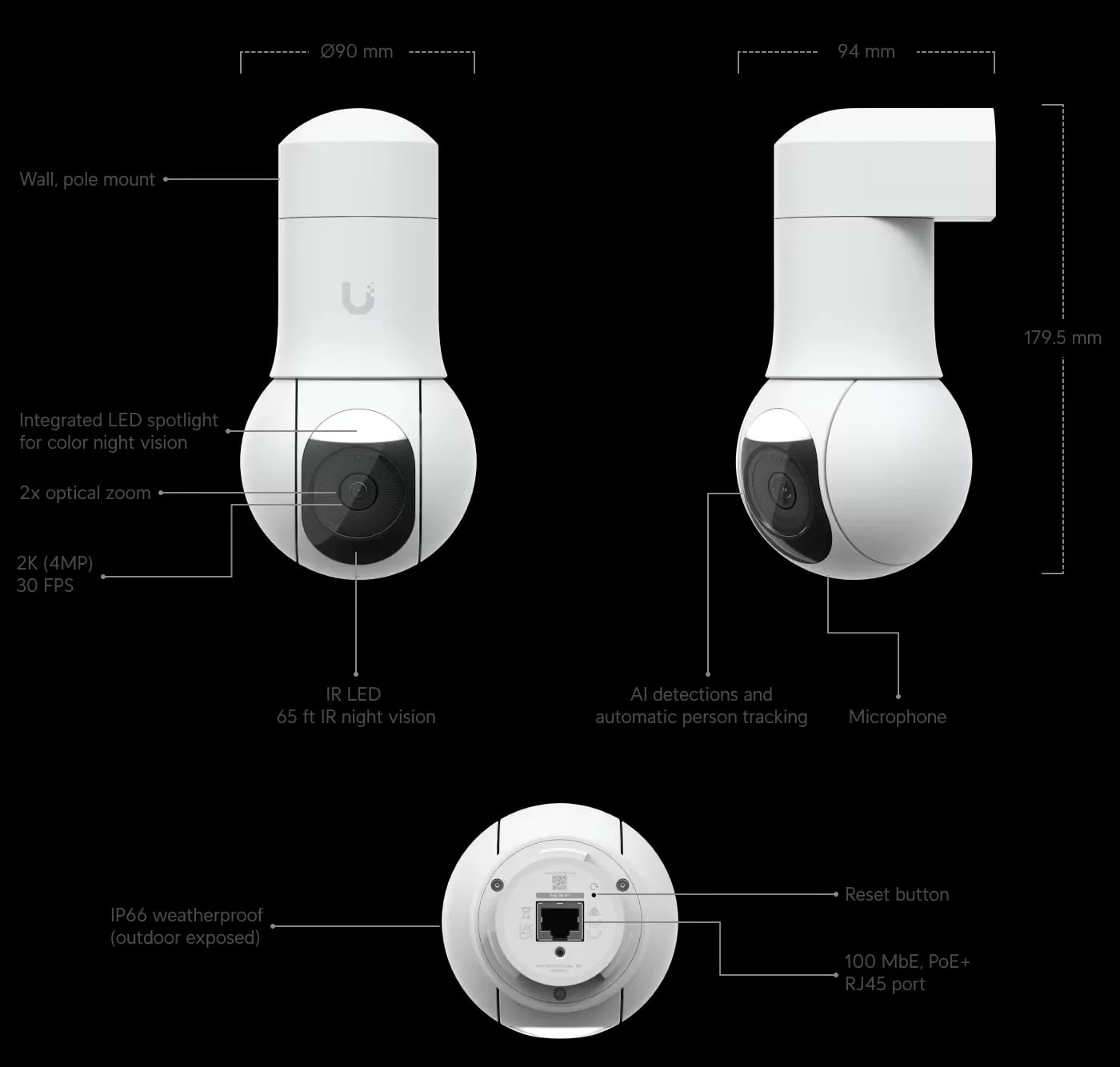 Ubiquiti UVC-G5-PTZ | Kamera IP | PTZ, 2k (4MP), 2x zoom optyczny, IP66