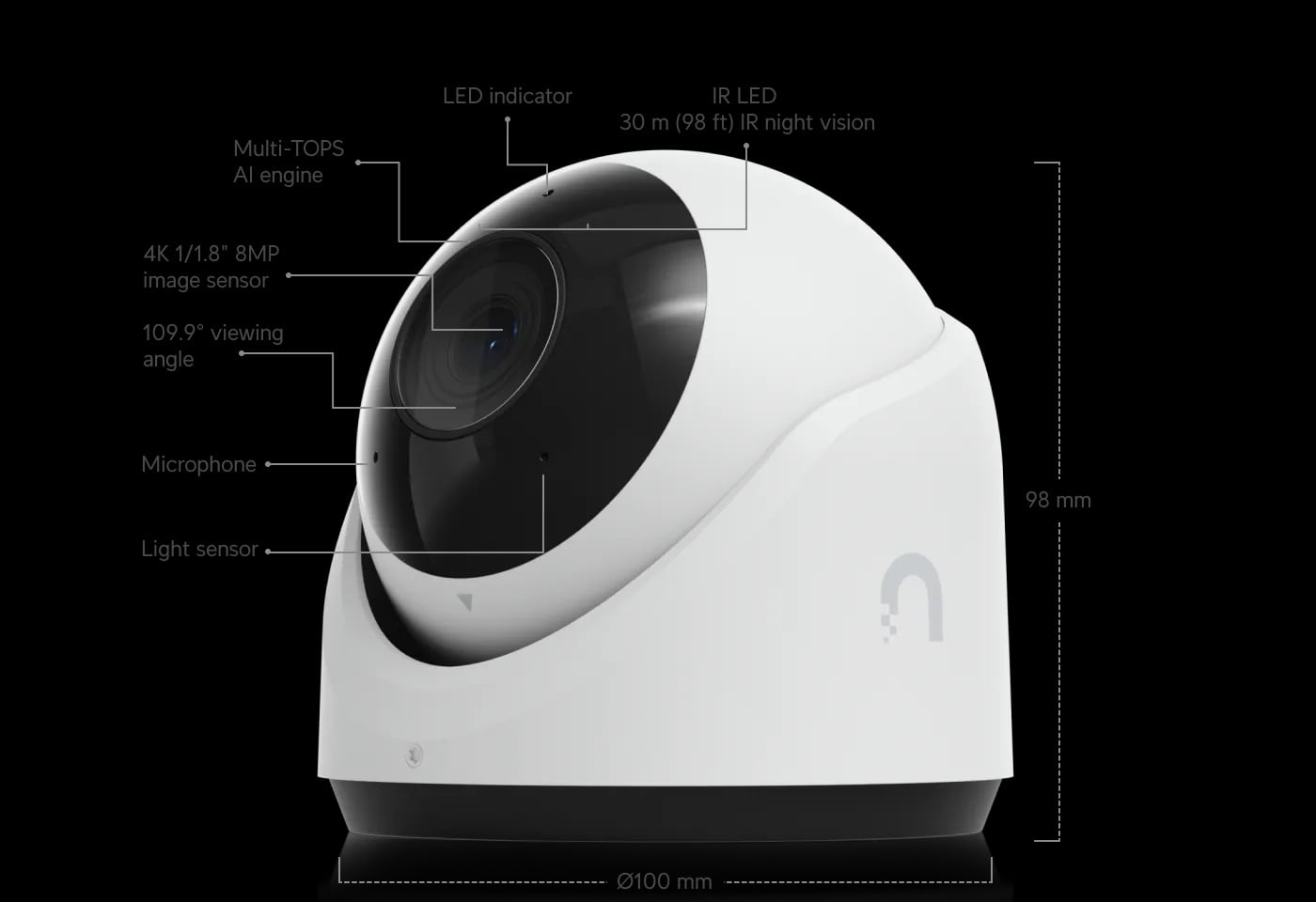 Ubiquiti UVC-G6-Turret-W | Kamera IP | 4K, 1x RJ45 100Mb/s, IP66, PoE
