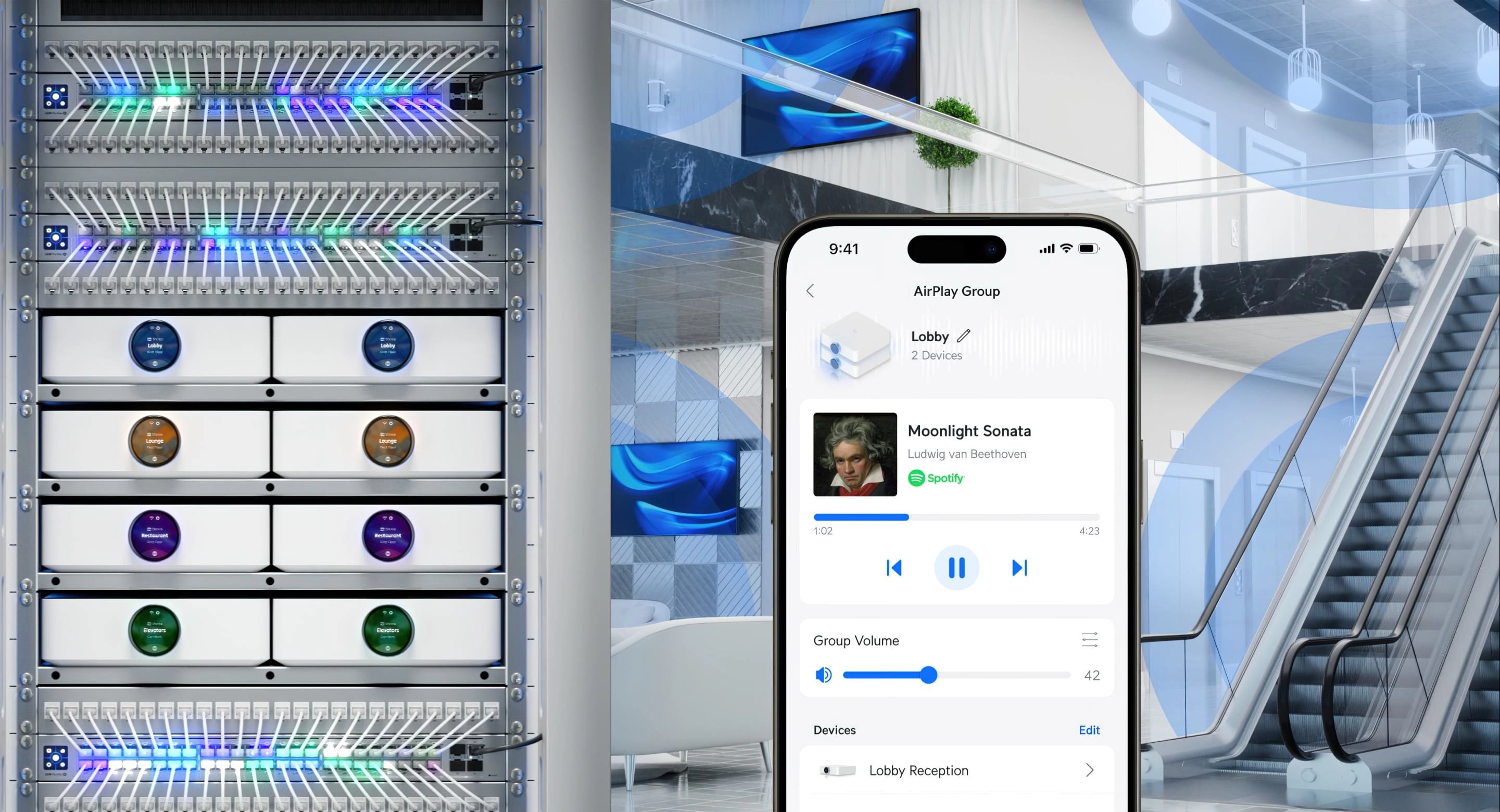 Ubiquiti UPL-Amp-B Czarny | Wzmacniacz audio | UniFi Play, AirPlay2, Spotify Connect