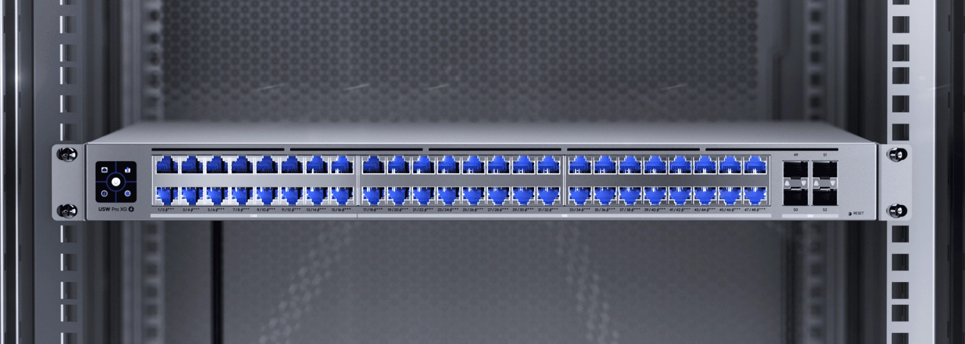 Ubiquiti USW-Pro-XG-48-PoE | Switch | Etherlighting, 32x RJ45 10GbE, 16x RJ45 2.5GbE, 4x SFP28, 1080W, Layer 3