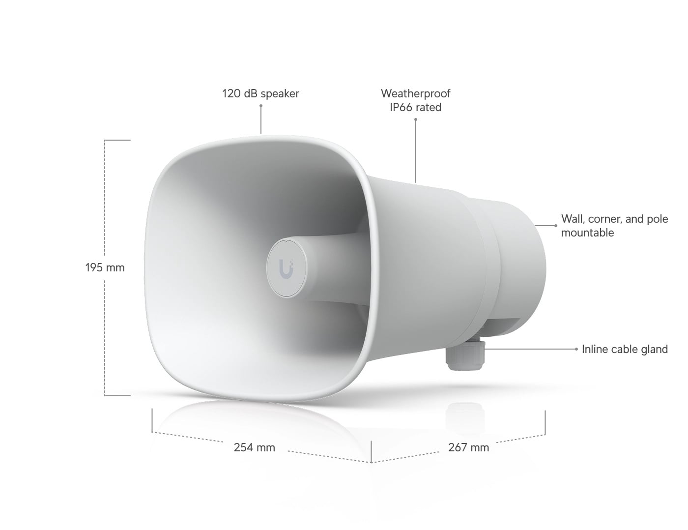 Ubiquiti UP-AI-Horn-Speaker-B | Megafon zewnętrzny | PoE, 120 dB