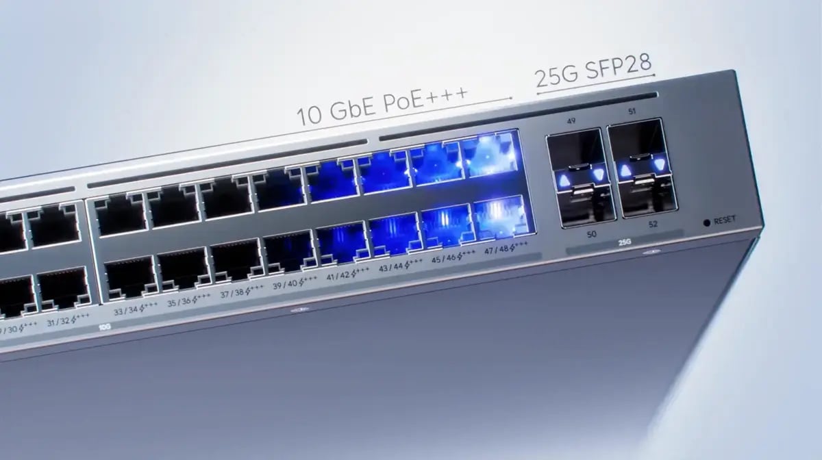 Ubiquiti ECS-Aggregation | Switch | Etherlighting™, 48x SFP28, 6x QSFP28, L3