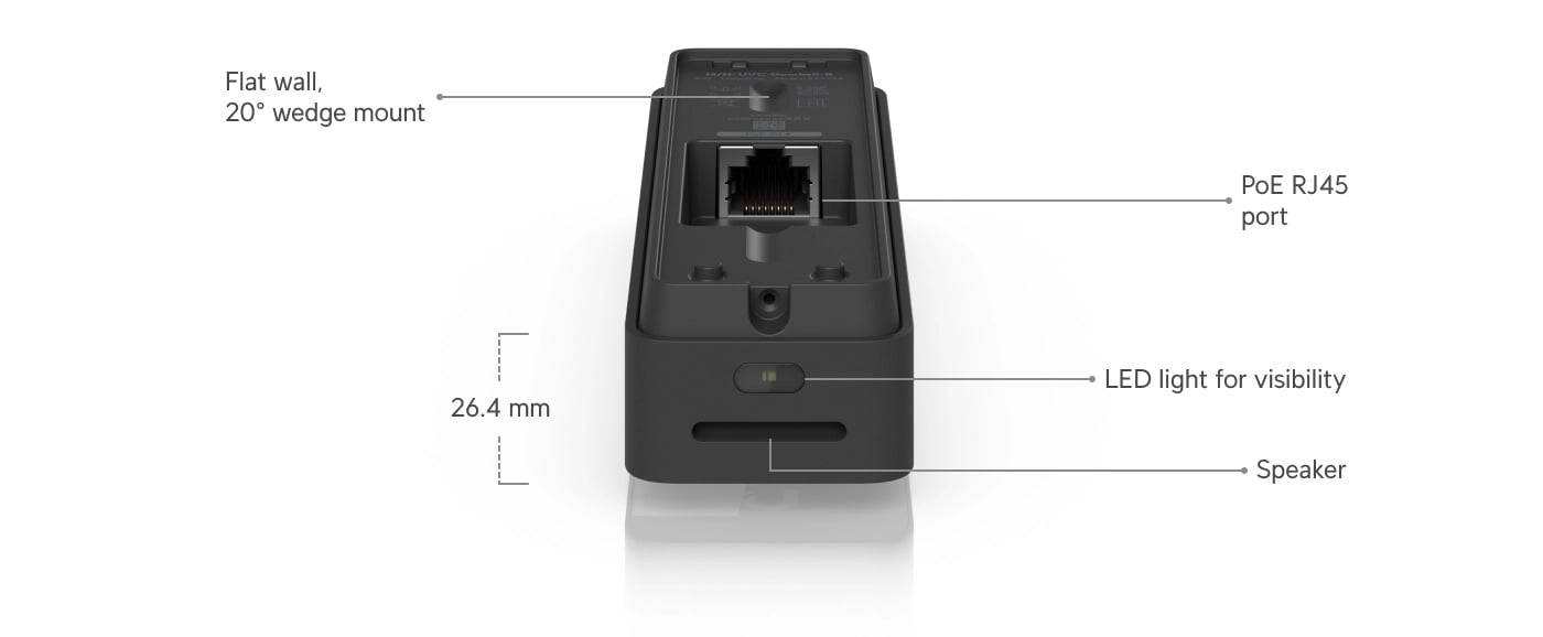 Ubiquiti UVC-Doorbell-Lite-B | Wideodomofon | 1920 x 2560px, 24fps, 1x FE RJ45, IPX5