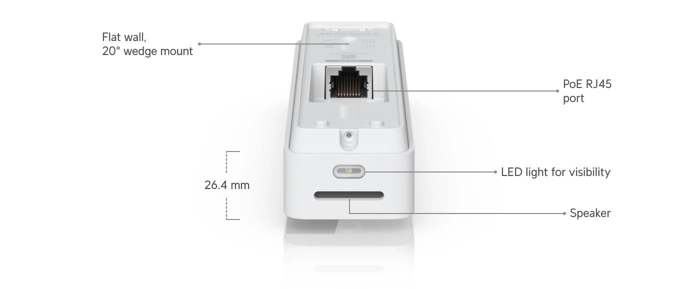 Ubiquiti UVC-Doorbell-Lite-W | Wideodomofon | 1920 x 2560px, 24fps, 1x FE RJ45, IPX5
