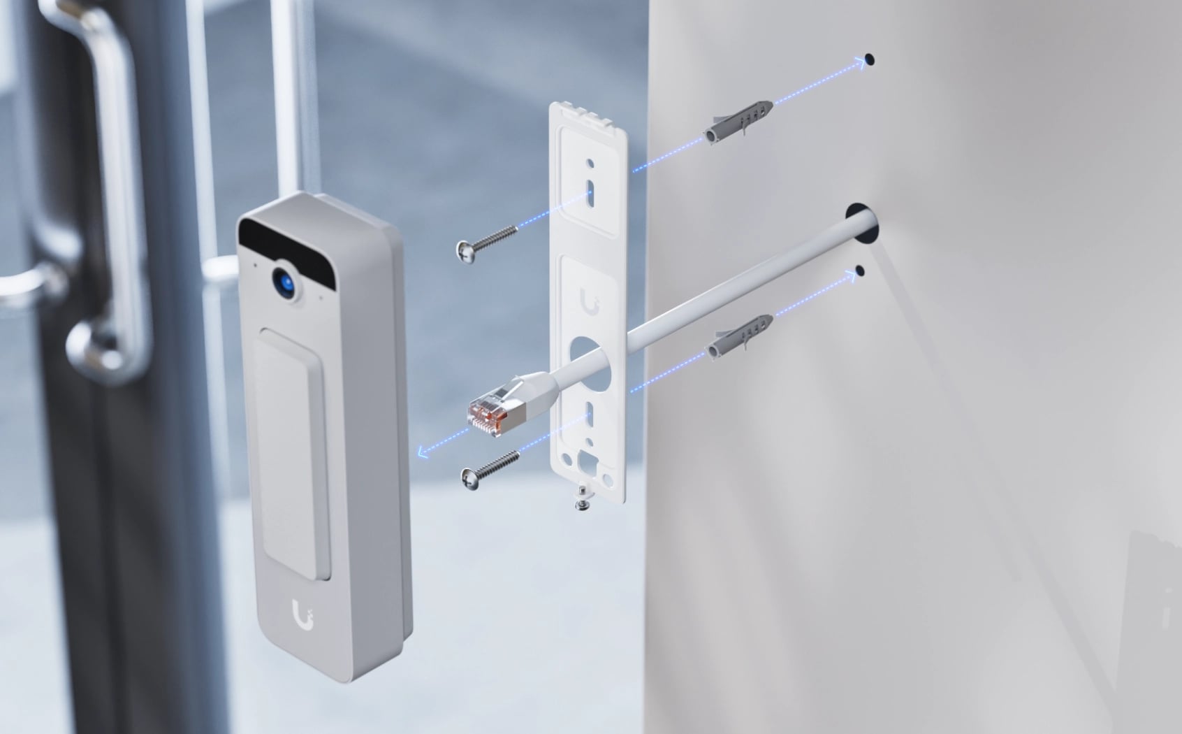 Ubiquiti UVC-Doorbell-Lite-W | Wideodomofon | 1920 x 2560px, 24fps, 1x FE RJ45, IPX5