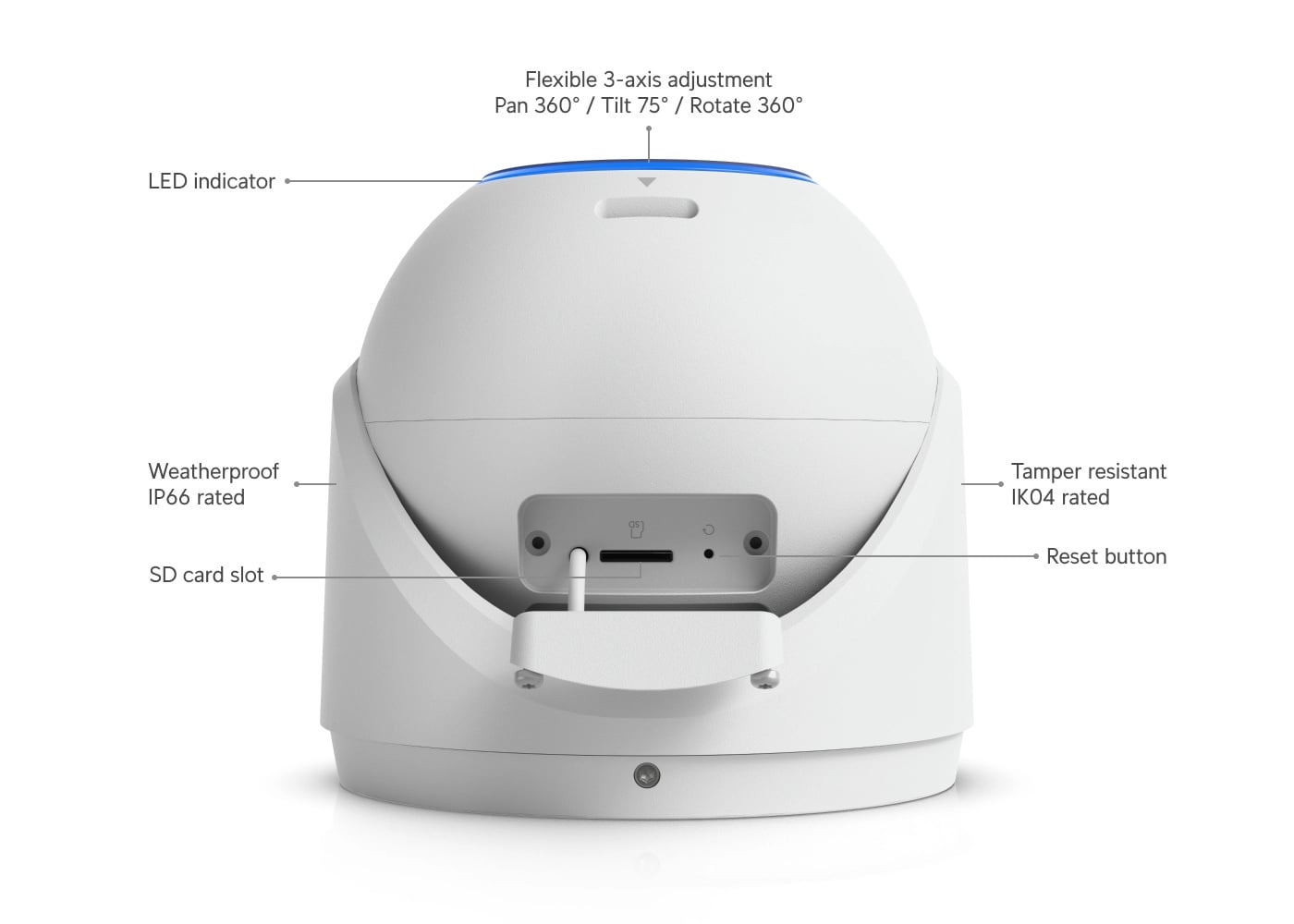 Ubiquiti UVC-G6-Pro-Turret-W | Kamera IP | 4K, 1x RJ45 1000Mb/s, IP66, PoE+