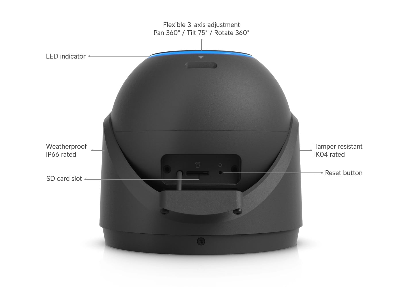 Ubiquiti UVC-G6-Pro-Turret-B | Kamera IP | 4K, 1x RJ45 1000Mb/s, IP66, PoE+