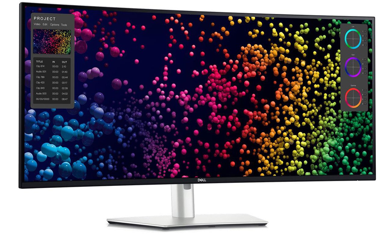 Monitor Dell U4025QW - Widok od przodu pod kątem