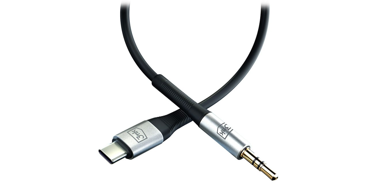 Adapter 3mk USB-C - minijack 3.5 mm złącza