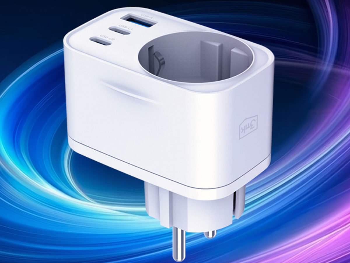 3mk comfort charger gan 30w qc pd pps 2c1a1s white góra