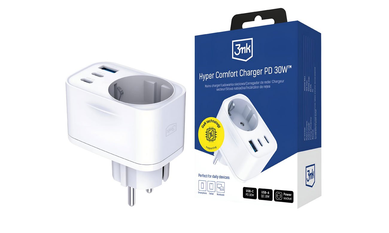 Comfort Charger GaN 30W QC PD PPS 2C1A1S White