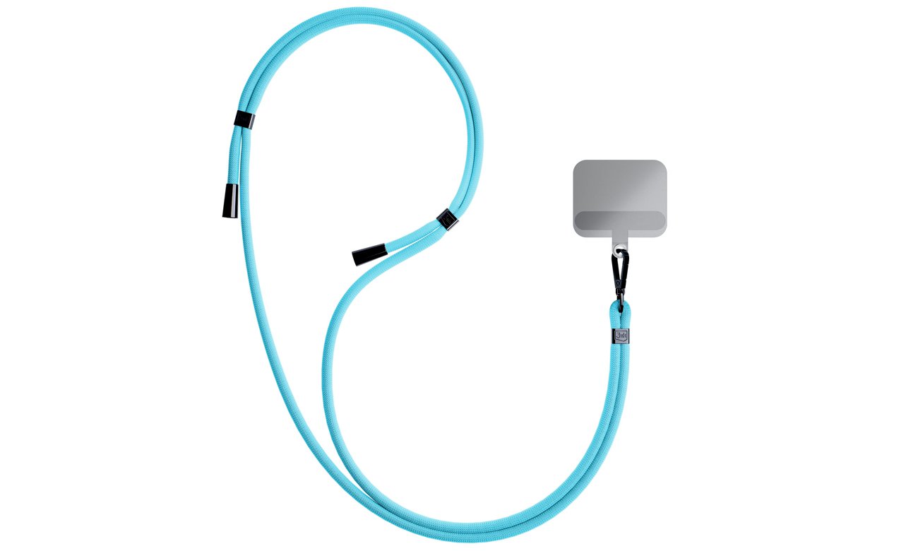 Sznurek do etui 3mk EasyClip Light Blue (black) - Grafika