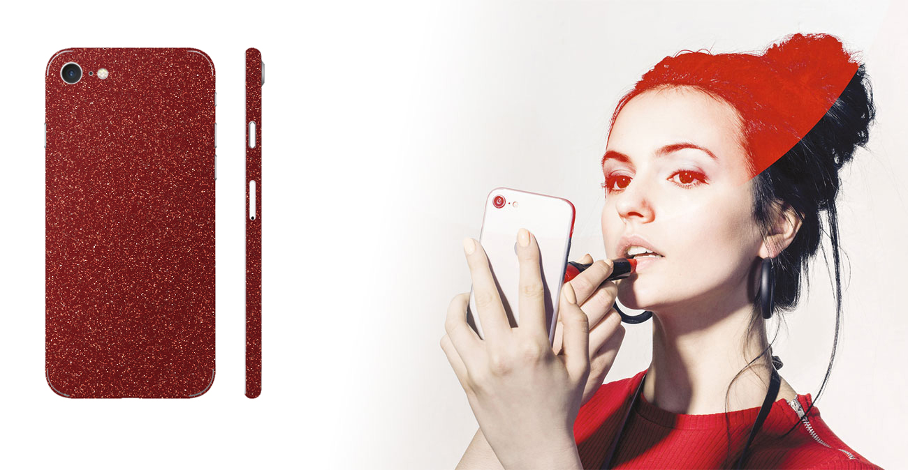 Etui/folia 3mk Ferya do Apple iPhone 8 Glitter Red 