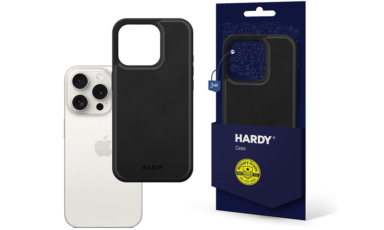 3mk HARDY Silky Leather MagCase für iPhone 15 Pro Max - Schwarz