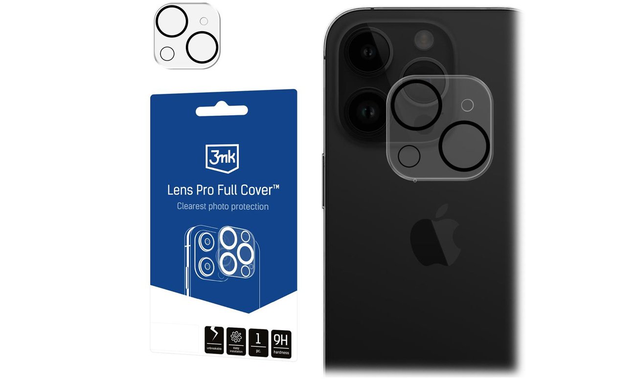 3mk Lens Pro Full Cover Glas für iPhone 15/15 Plus