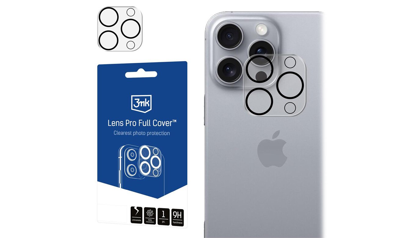 3mk Lens Pro Full Cover für iPhone 16 Pro/16 Pro Max